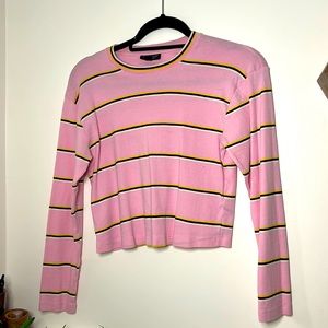 TopShop pink striped shirt size small